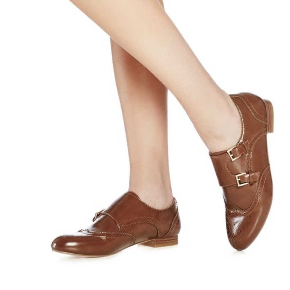 JustFab Women Brown Elza Patent Leather Loafers